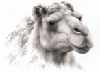 Loose pencil sketch of a camel